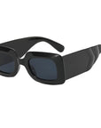 Black Vintage Rectangle Luxury Women's Sunglasses