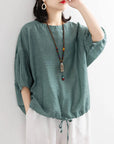 Women Loose Batwing Solid Color Blouse