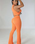 Women's Open Side Tank Top and Flare Pants Suit