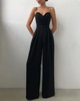 Women's Spaghetti Straps V Neck Jumpsuit