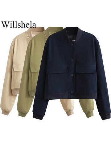 Fashion Solid Bomber Jackets