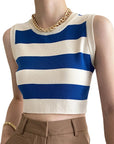 Round Neck Striped Tank Top