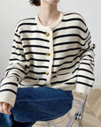 Striped knitted cardigan