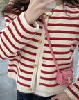 Striped knitted cardigan