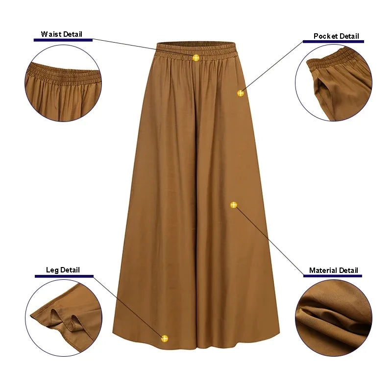 Summer Plus Size Wide Leg Pants