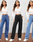 Denim High Waist Loose Fit Pants