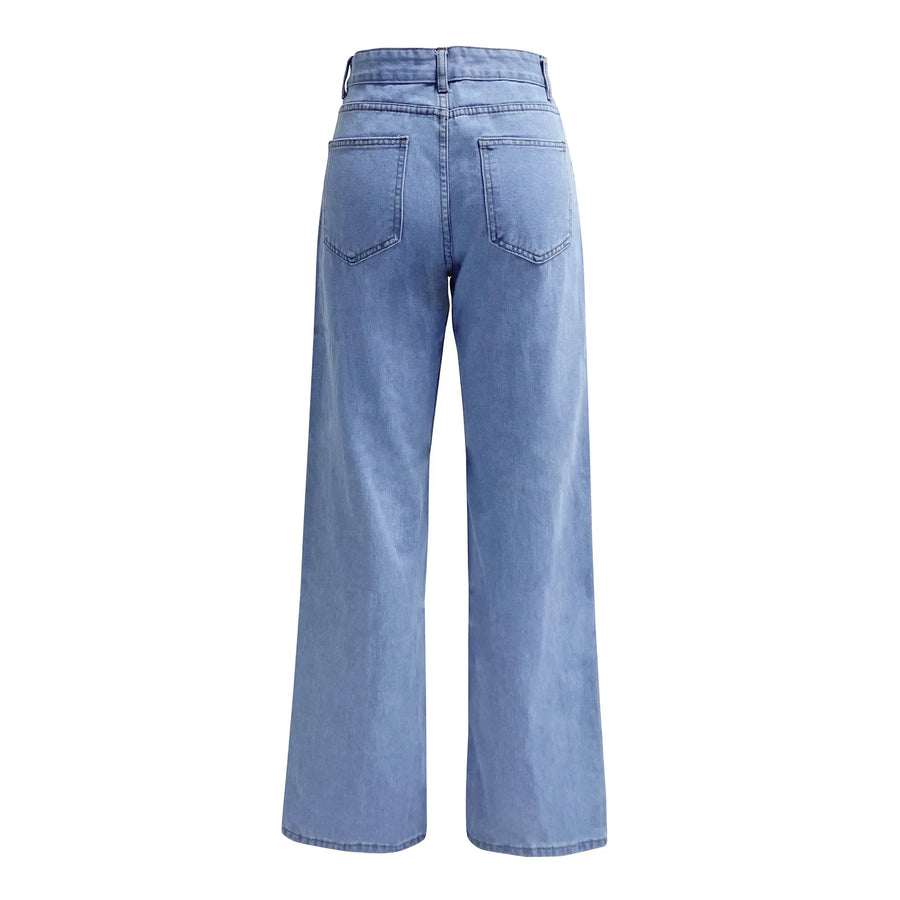 Denim High Waist Loose Fit Pants