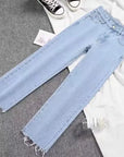 High-waisted Slimming Straight-leg Jeans