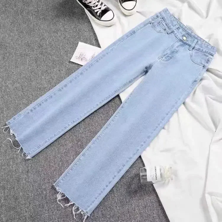 High-waisted Slimming Straight-leg Jeans