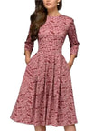 Women Elegant A-line Midi Dress