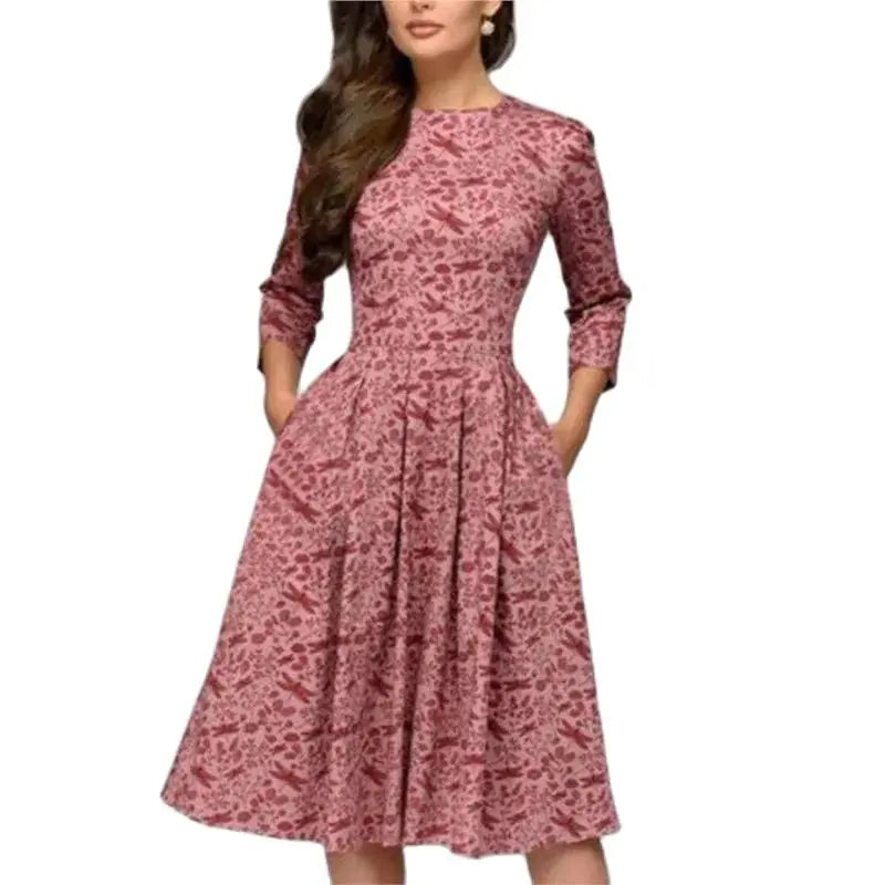 Women Elegant A-line Midi Dress