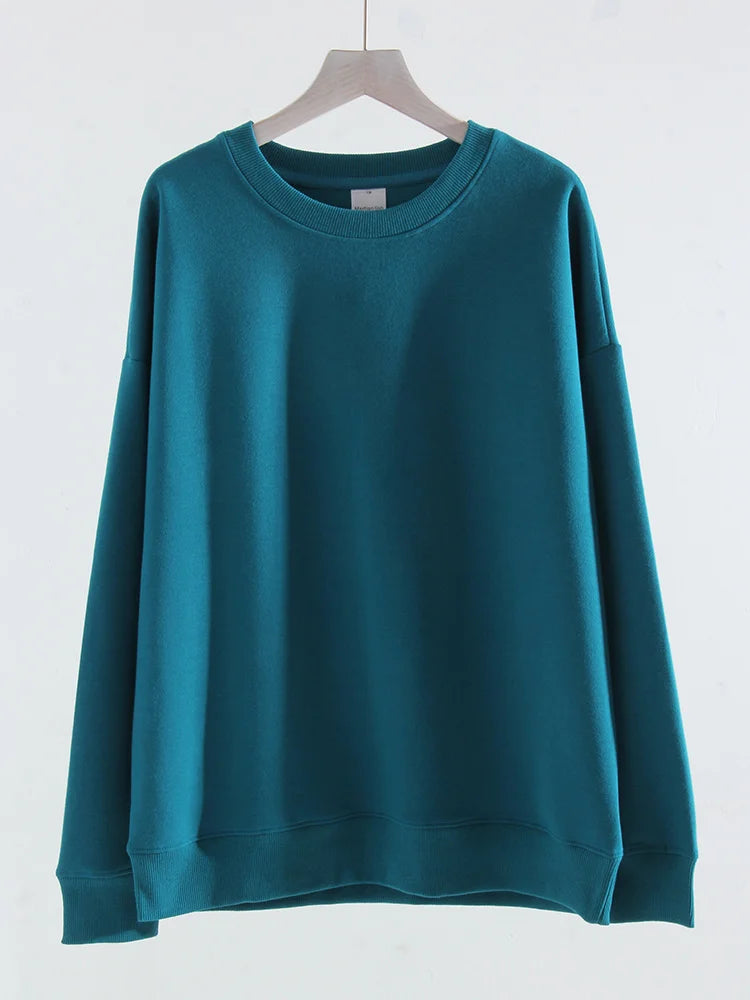 Women O Neck Loose Cotton Oversize Sweatshirts