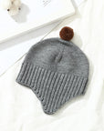 Children's Hat Woolen Cap Male And Female Baby Ear Protection Fluffy Ball