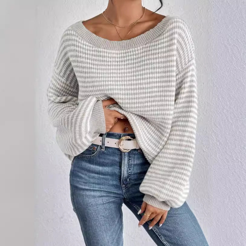 Off-neck Shoulder-baring Sweater