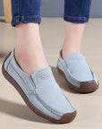 Fashion Round Toe Loafers Casual Versatile Solid Color Flats Slip-on Cozy Shoes