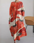 Women's Printed Round Neck Sweet Dress