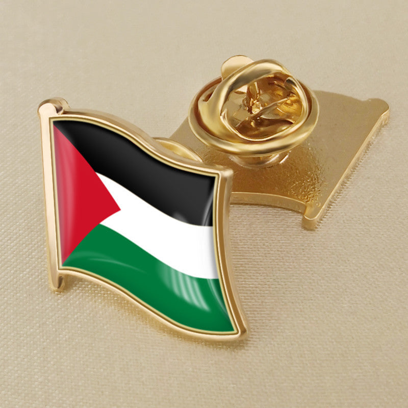 Palestinian Flag Crystal Glue Brooch