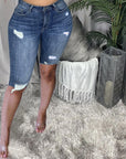 Women's Summer High Waist Stretch Slim-fit Mid-Denim Shorts