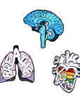 Cartoon Creative Human Organ Brooch Heart Brain Lung Styling Accessories