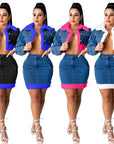 Denim Skirt Plush Denim Two-piece Suit