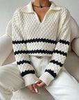 Fashion Polo Collar Pullover Sweater