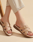 Summer Flat Plus Size Soft Bottom Non-slip Tendon Bottom Soft Leather Sandals