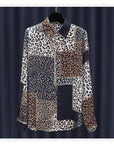 Women's Design Long Sleeve All-match Vintage Leopard Print Shirt