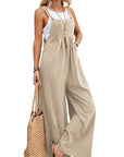 Women's Solid Color Casual Suspender Trousers