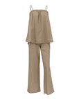 Puffy Camisole Wide-leg Pants Hot Girl Suit