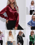 Solid Color Satin Shirt