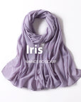 Pure Color Pearl Chiffon Scarf Headcloth Veil Chiffon Scarf