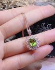 S925 Silver Gilded Peridot Set Jewelry