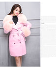 Big Fur Collar Warm Mid-length With Belt Coat