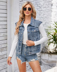 Denim Waistcoat Vest Top For Women