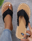 New Canvas Flip Flops Summer Thong Sandals Comfortable Fashion Flat Shoes For Women