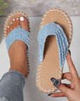 New Canvas Flip Flops Summer Thong Sandals Comfortable Fashion Flat Shoes For Women