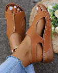 New Summer Wedges Sandals With Elastic Band Design Casual Fish Mouth Shoes For Women