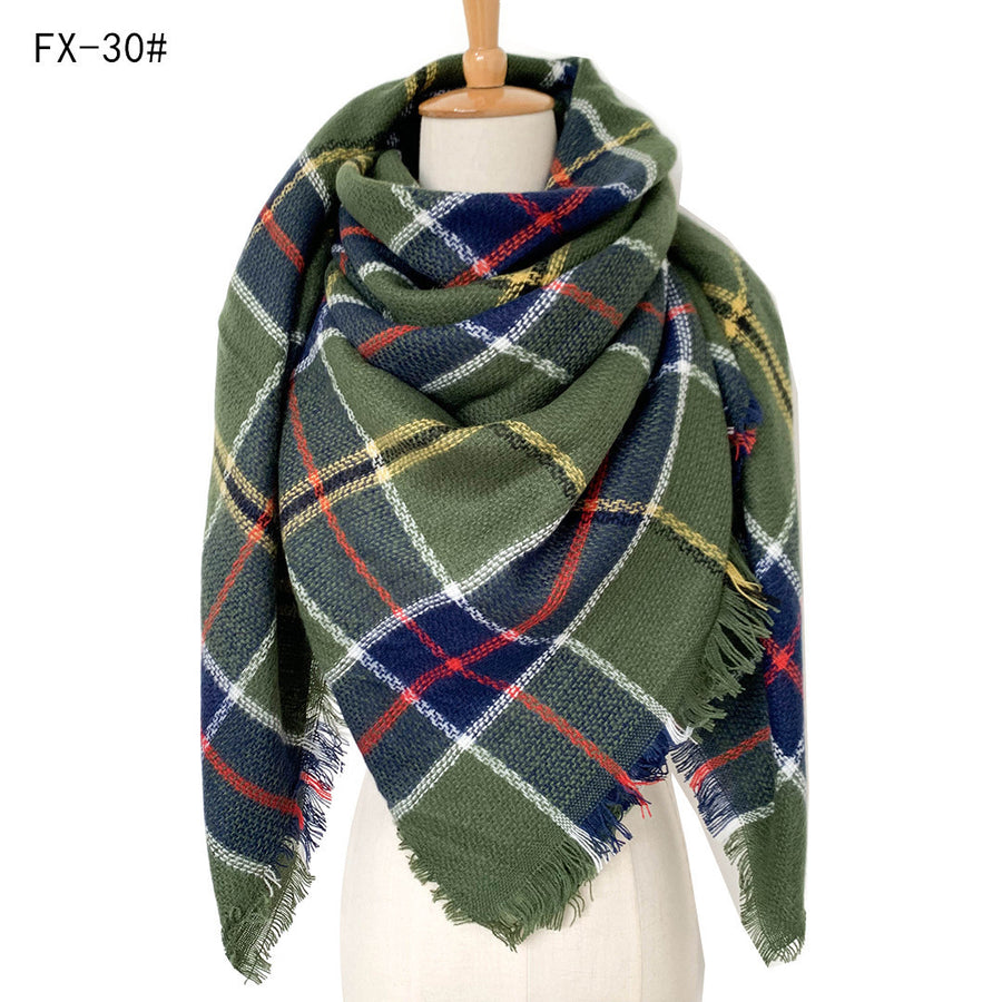 European And American Autumn And Winter Plus-sized Double-sided Qicaigei Scarf Women's Shawl