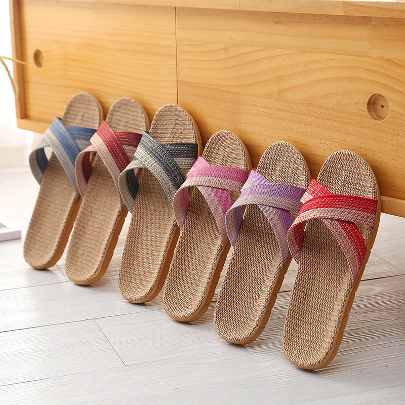 Four Seasons Home Sweat-absorbent Linen Slippers For Women