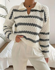 Fashion Polo Collar Pullover Sweater