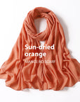 Pure Color Pearl Chiffon Scarf Headcloth Veil Chiffon Scarf