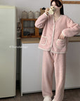 Coral Velvet V-neck Homewear Suit Women