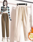 Fleece-lined Thickened Grandma's Pants Female Simple Warm