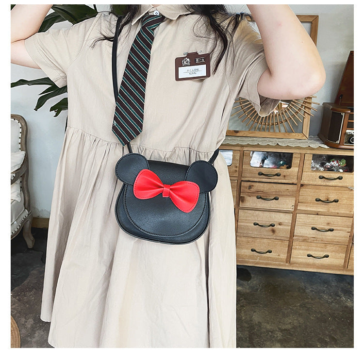 Cute And Adorable Bowknot Soft Girl Student Children's Small Bag Pu Female