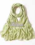 Pure Color Pearl Chiffon Scarf Headcloth Veil Chiffon Scarf