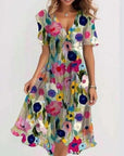 Women's Chiffon Printed Elegant Young V-neck Dress