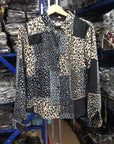 Women's Design Long Sleeve All-match Vintage Leopard Print Shirt