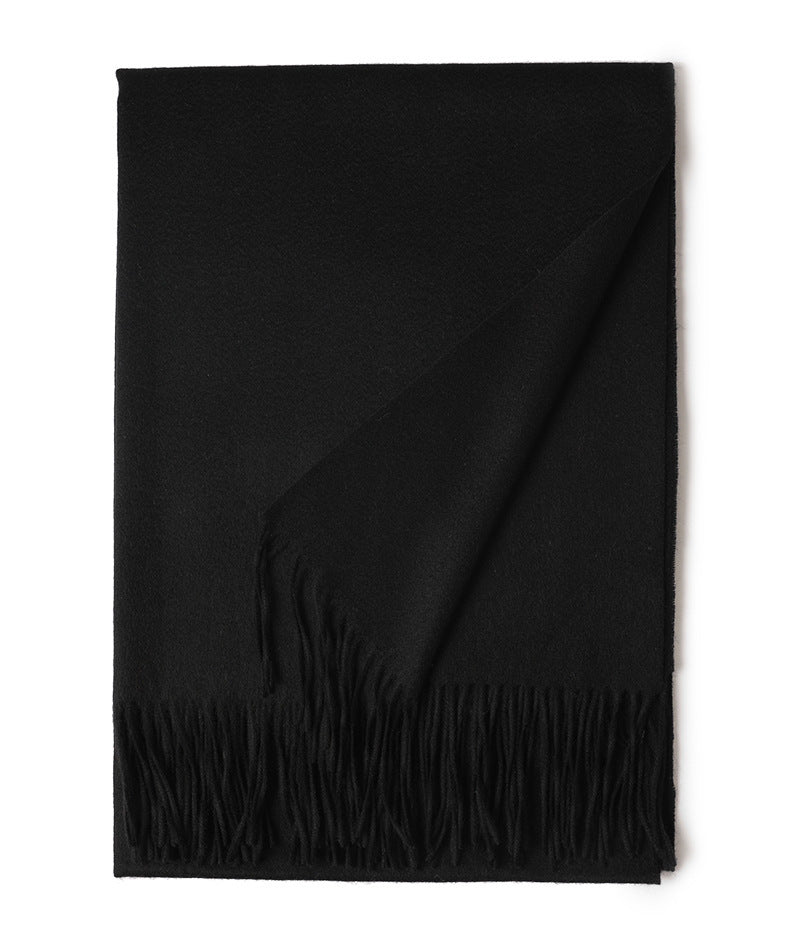 New Solid Color Wool Long Beard Warm Tassel Scarf Thick