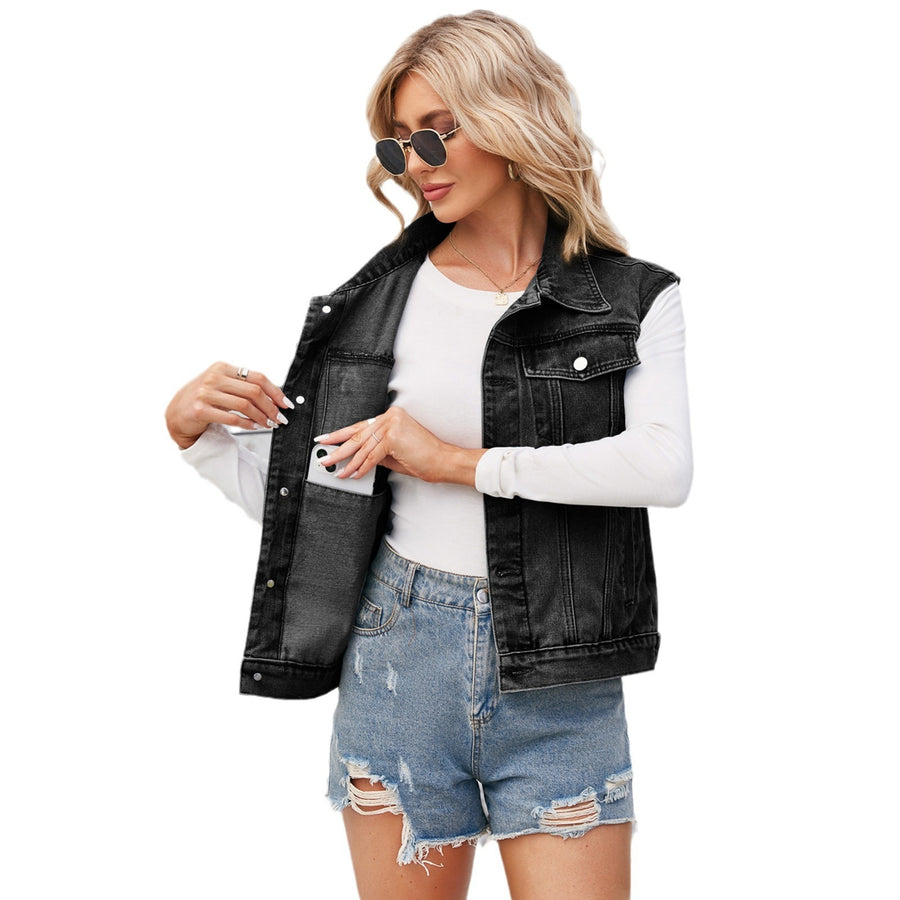 Denim Waistcoat Vest Top For Women