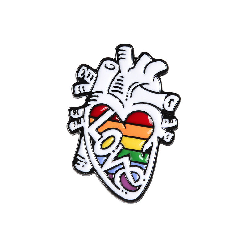 Cartoon Creative Human Organ Brooch Heart Brain Lung Styling Accessories